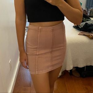 Free People Dusty Pink Denim Mini Skirt